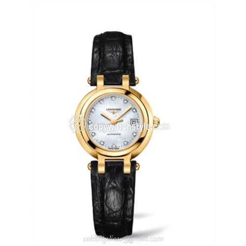 Longines PrimaLuna Automatic 26.5 Yellow Gold Leather MOP L8.111.6.87.2 Longines PrimaLuna Automatic 26.5 Yellow Gold Leather MOP L8.111.6.87.2