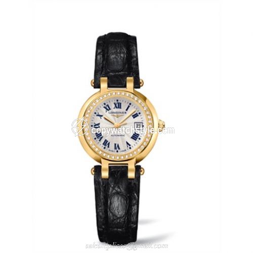 Longines PrimaLuna Automatic 26.5 Yellow Gold Diamond Leather L8.111.7.78.2 Longines PrimaLuna Automatic 26.5 Yellow Gold Diamond Leather L8.111.7.78.2