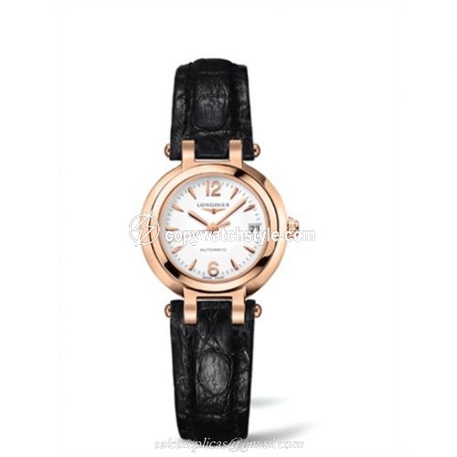 Longines PrimaLuna Automatic 26.5 Pink Gold Leather Arabic L8.111.8.16.2