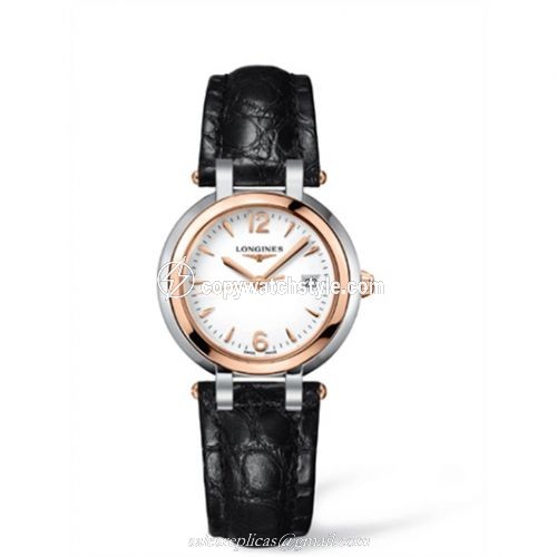 Longines PrimaLuna Quartz 30 Two Tone Pink Leather Arabic L8.112.5.16.2 Longines PrimaLuna Quartz 30 Two Tone Pink Leather Arabic L8.112.5.16.2