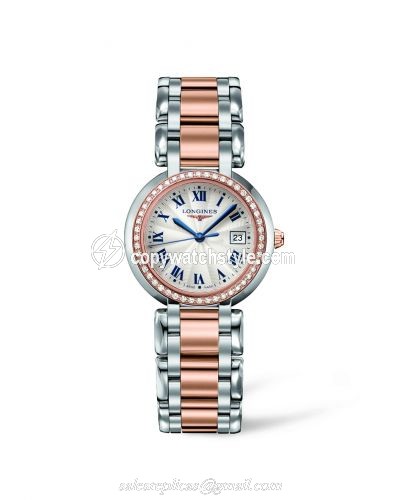 Longines PrimaLuna Quartz 30 Two Tone Pink Diamond L8.112.5.79.6 Longines PrimaLuna Quartz 30 Two Tone Pink Diamond L8.112.5.79.6