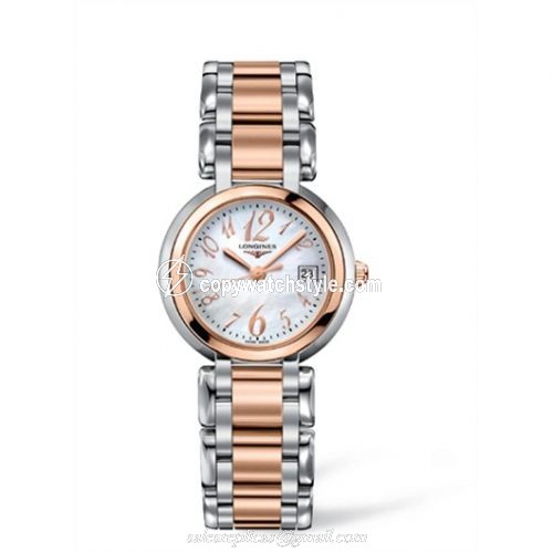 Longines PrimaLuna Quartz 30 Two Tone Pink Funky MOP L8.112.5.83.6