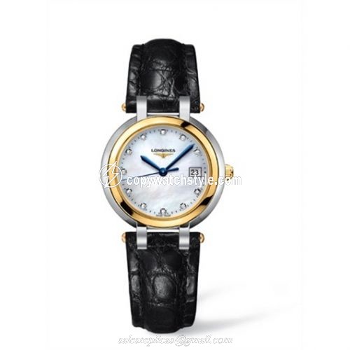 Longines PrimaLuna Quartz 30 Two Tone Leather MOP L8.112.5.93.2
