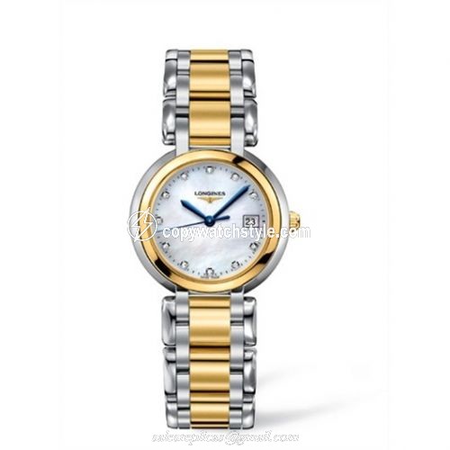 Longines PrimaLuna Quartz 30 Two Tone MOP L8.112.5.93.6 Longines PrimaLuna Quartz 30 Two Tone MOP L8.112.5.93.6