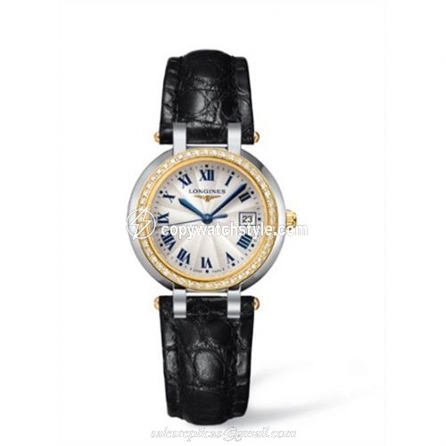 Longines PrimaLuna Quartz 30 Two Tone Diamond Leather L8.112.5.95.2 Longines PrimaLuna Quartz 30 Two Tone Diamond Leather L8.112.5.95.2