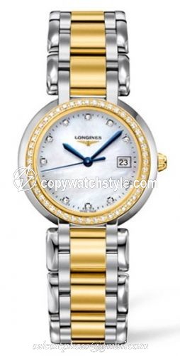 Longines PrimaLuna Quartz 30 Two Tone Diamond MOP L8.112.5.95.6