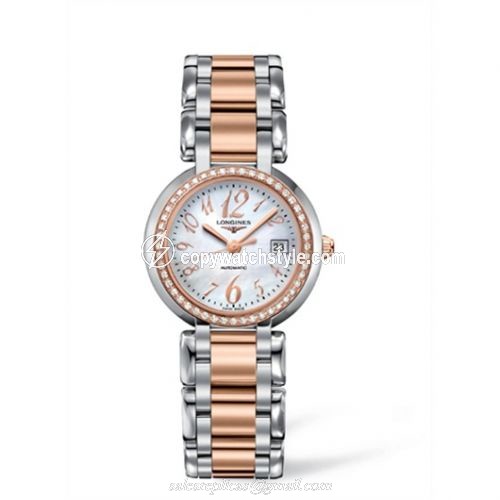 Longines PrimaLuna Automatic 30 Two Tone Pink Diamond Funky MOP L8.113.5.88.6