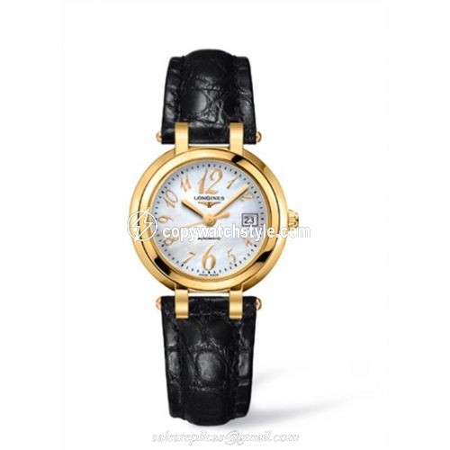 Longines PrimaLuna Automatic 30 Yellow Gold Leather Funky MOP L8.113.6.83.2 Longines PrimaLuna Automatic 30 Yellow Gold Leather Funky MOP L8.113.6.83.2