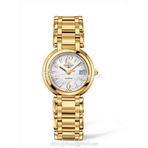 Longines PrimaLuna Automatic 30 Yellow Gold Funky MOP L8.113.6.83.6 Longines PrimaLuna Automatic 30 Yellow Gold Funky MOP L8.113.6.83.6