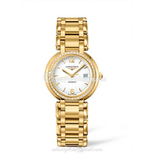 Longines PrimaLuna Automatic 30 Yellow Gold Diamonds Arabic L8.113.7.16.6 Longines PrimaLuna Automatic 30 Yellow Gold Diamonds Arabic L8.113.7.16.6