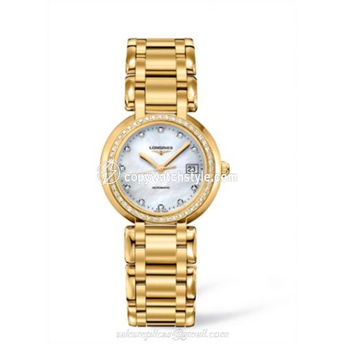 Longines PrimaLuna Automatic 30 Yellow Gold Diamond MOP L8.113.7.87.6 Longines PrimaLuna Automatic 30 Yellow Gold Diamond MOP L8.113.7.87.6