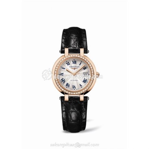Longines PrimaLuna Automatic 30 Pink Gold Diamond Leather L8.113.9.78.2 Longines PrimaLuna Automatic 30 Pink Gold Diamond Leather L8.113.9.78.2