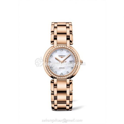 Longines PrimaLuna Automatic 30 Pink Gold Diamond MOP L8.113.9.87.6 Longines PrimaLuna Automatic 30 Pink Gold Diamond MOP L8.113.9.87.6