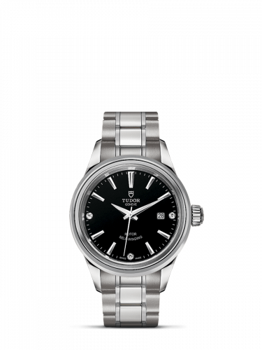 Tudor Style 28 Stainless Steel / Black-Diamond / Bracelet M12100-0004 Tudor Style 28 Stainless Steel / Black-Diamond / Bracelet M12100-0004