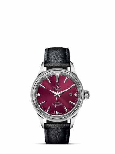 Tudor Style 28 Stainless Steel / Burgundy-Diamond / Strap M12100-0016 Tudor Style 28 Stainless Steel / Burgundy-Diamond / Strap M12100-0016