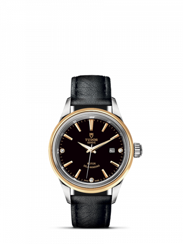 Tudor Style 28 Stainless Steel / Yellow Gold / Black-Diamond / Strap M12103-0012 Tudor Style 28 Stainless Steel / Yellow Gold / Black-Diamond / Strap M12103-0012