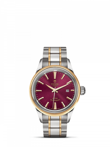 Tudor Style 28 Stainless Steel / Yellow Gold / Burgundy / Bracelet M12103-0013 Tudor Style 28 Stainless Steel / Yellow Gold / Burgundy / Bracelet M12103-0013