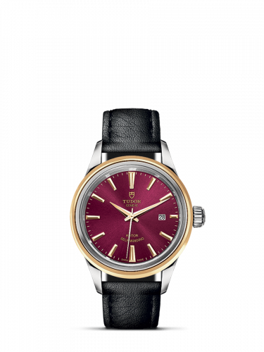 Tudor Style 28 Stainless Steel / Yellow Gold / Burgundy / Strap M12103-0014 Tudor Style 28 Stainless Steel / Yellow Gold / Burgundy / Strap M12103-0014