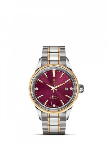 Tudor Style 28 Stainless Steel / Yellow Gold / Burgundy-Diamond / Bracelet M12103-0015 Tudor Style 28 Stainless Steel / Yellow Gold / Burgundy-Diamond / Bracelet M12103-0015