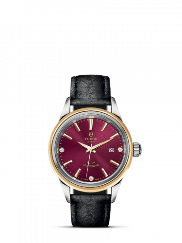Tudor Style 28 Stainless Steel / Yellow Gold / Burgundy-Diamond / Strap M12103-0016 Tudor Style 28 Stainless Steel / Yellow Gold / Burgundy-Diamond / Strap M12103-0016