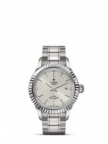 Tudor Style 28 Stainless Steel / Fluted / Silver-Diamond / Bracelet M12110-0007 Tudor Style 28 Stainless Steel / Fluted / Silver-Diamond / Bracelet M12110-0007