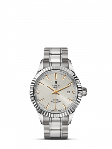Tudor Style 28 Stainless Steel / Fluted / Silver-Diamond / Bracelet M12110-0011 Tudor Style 28 Stainless Steel / Fluted / Silver-Diamond / Bracelet M12110-0011