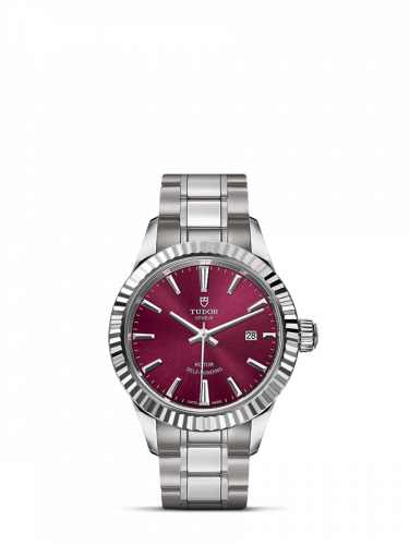 Tudor Style 28 Stainless Steel / Fluted / Burgundy / Bracelet M12110-0015 Tudor Style 28 Stainless Steel / Fluted / Burgundy / Bracelet M12110-0015