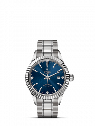 Tudor Style 28 Stainless Steel / Fluted / Blue-Diamond / Bracelet M12110-0017 Tudor Style 28 Stainless Steel / Fluted / Blue-Diamond / Bracelet M12110-0017