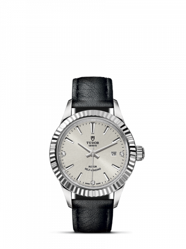 Tudor Style 28 Stainless Steel / Fluted / Silver-Diamond / Strap M12110-0024 Tudor Style 28 Stainless Steel / Fluted / Silver-Diamond / Strap M12110-0024
