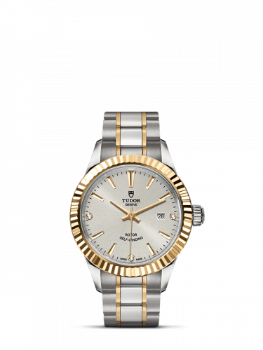 Tudor Style 28 Stainless Steel / Yellow Gold / Fluted / Silver-Diamond / Bracelet M12113-0009 Tudor Style 28 Stainless Steel / Yellow Gold / Fluted / Silver-Diamond / Bracelet M12113-0009