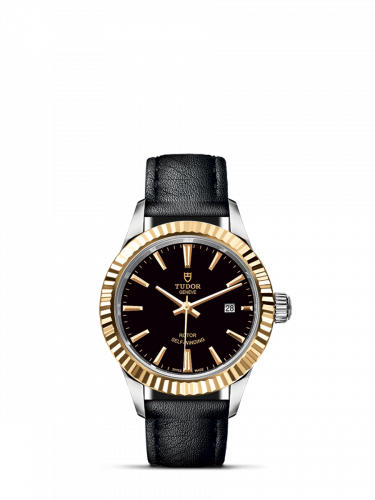 Tudor Style 28 Stainless Steel / Yellow Gold / Fluted / Black / Strap M12113-0021 Tudor Style 28 Stainless Steel / Yellow Gold / Fluted / Black / Strap M12113-0021