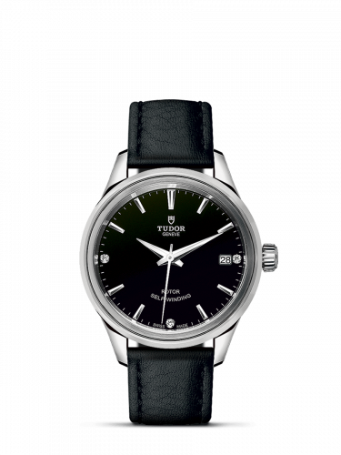 Tudor Style 34 Stainless Steel / Black-Diamond / Strap M12300-0008 Tudor Style 34 Stainless Steel / Black-Diamond / Strap M12300-0008