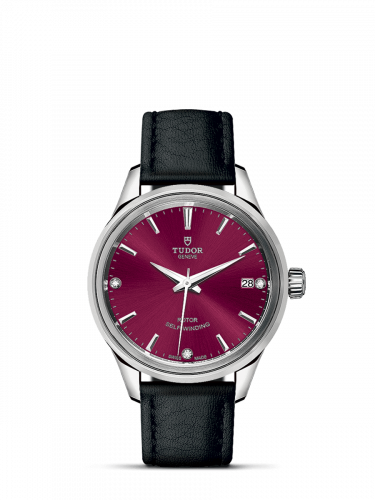 Tudor Style 34 Stainless Steel / Burgundy-Diamond / Strap M12300-0015 Tudor Style 34 Stainless Steel / Burgundy-Diamond / Strap M12300-0015