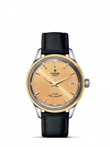 Tudor Style 34 Stainless Steel / Yellow Gold / Champagne-Diamond / Strap M12303-0010 Tudor Style 34 Stainless Steel / Yellow Gold / Champagne-Diamond / Strap M12303-0010