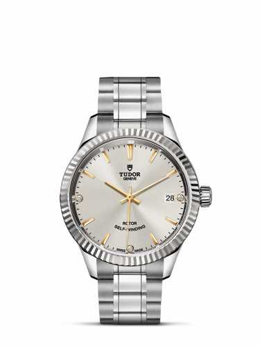 Tudor Style 34 Stainless Steel / Fluted / Silver-Diamond / Bracelet M12310-0011 Tudor Style 34 Stainless Steel / Fluted / Silver-Diamond / Bracelet M12310-0011