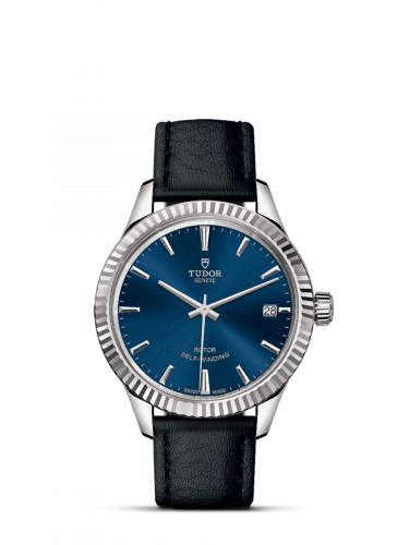 Tudor Style 34 Stainless Steel / Fluted / Blue / Strap M12310-0027 Tudor Style 34 Stainless Steel / Fluted / Blue / Strap M12310-0027
