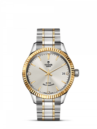 Tudor Style 34 Stainless Steel / Yellow Gold / Fluted / Silver-Diamond / Bracelet M12313-0009 Tudor Style 34 Stainless Steel / Yellow Gold / Fluted / Silver-Diamond / Bracelet M12313-0009