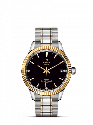 Tudor Style 34 Stainless Steel / Yellow Gold / Fluted / Black-Diamond / Bracelet M12313-0011 Tudor Style 34 Stainless Steel / Yellow Gold / Fluted / Black-Diamond / Bracelet M12313-0011