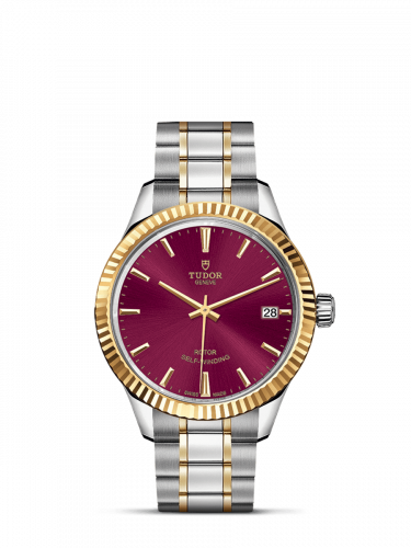 Tudor Style 34 Stainless Steel / Yellow Gold / Fluted / Burgundy / Bracelet M12313-0013 Tudor Style 34 Stainless Steel / Yellow Gold / Fluted / Burgundy / Bracelet M12313-0013
