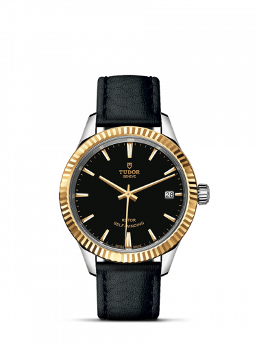 Tudor Style 34 Stainless Steel / Yellow Gold / Fluted / Black / Strap M12313-0019 Tudor Style 34 Stainless Steel / Yellow Gold / Fluted / Black / Strap M12313-0019