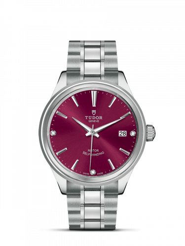 Tudor Style 38 Stainless Steel / Burgundy-Diamond / Bracelet M12500-0015 Tudor Style 38 Stainless Steel / Burgundy-Diamond / Bracelet M12500-0015