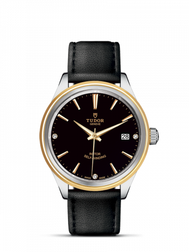 Tudor Style 38 Stainless Steel / Yellow Gold / Black-Diamond / Strap M12503-0012 Tudor Style 38 Stainless Steel / Yellow Gold / Black-Diamond / Strap M12503-0012