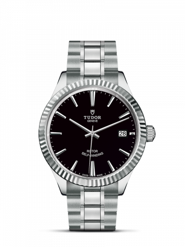 Tudor Style 38 Stainless Steel / Fluted / Black / Bracelet M12510-0003