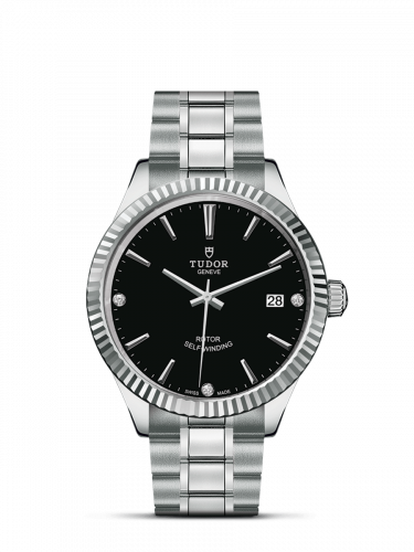 Tudor Style 38 Stainless Steel / Fluted / Black-Diamond / Bracelet M12510-0009 Tudor Style 38 Stainless Steel / Fluted / Black-Diamond / Bracelet M12510-0009