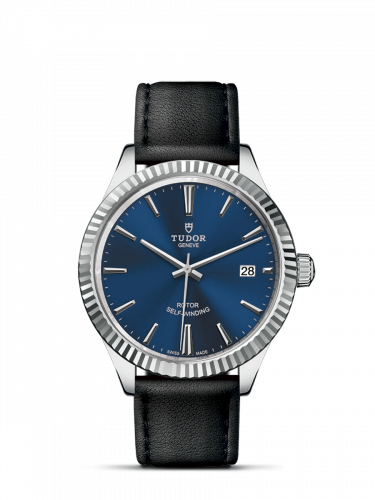 Tudor Style 38 Stainless Steel / Fluted / Blue / Strap M12510-0027 Tudor Style 38 Stainless Steel / Fluted / Blue / Strap M12510-0027