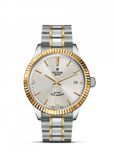 Tudor Style 38 Stainless Steel / Yellow Gold / Fluted / Silver-Diamond / Bracelet M12513-0009 Tudor Style 38 Stainless Steel / Yellow Gold / Fluted / Silver-Diamond / Bracelet M12513-0009