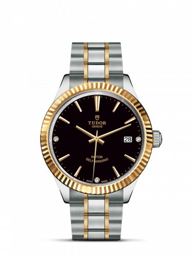 Tudor Style 38 Stainless Steel / Yellow Gold / Fluted / Black-Diamond / Bracelet M12513-0011 Tudor Style 38 Stainless Steel / Yellow Gold / Fluted / Black-Diamond / Bracelet M12513-0011