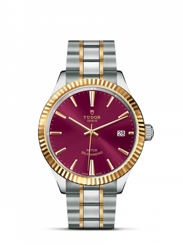 Tudor Style 38 Stainless Steel / Yellow Gold / Fluted / Burgundy / Bracelet M12513-0013 Tudor Style 38 Stainless Steel / Yellow Gold / Fluted / Burgundy / Bracelet M12513-0013