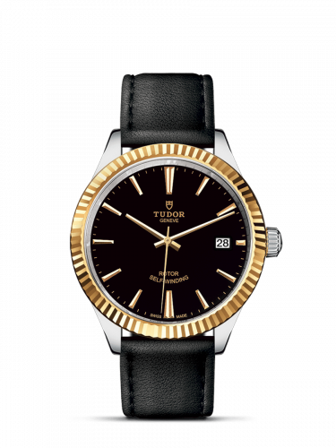 Tudor Style 38 Stainless Steel / Yellow Gold / Fluted / Black / Strap M12513-0019 Tudor Style 38 Stainless Steel / Yellow Gold / Fluted / Black / Strap M12513-0019