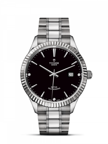 Tudor Style 41 Stainless Steel / Fluted / Black-Diamond / Bracelet M12710-0009 Tudor Style 41 Stainless Steel / Fluted / Black-Diamond / Bracelet M12710-0009